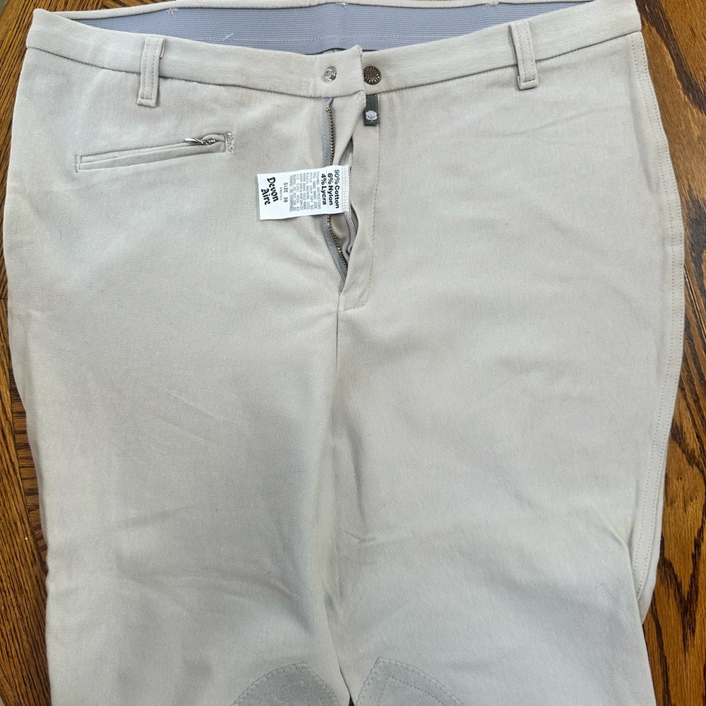 Devon-Aire Mens Light Gray Riding Pants - Picture 3 of 6